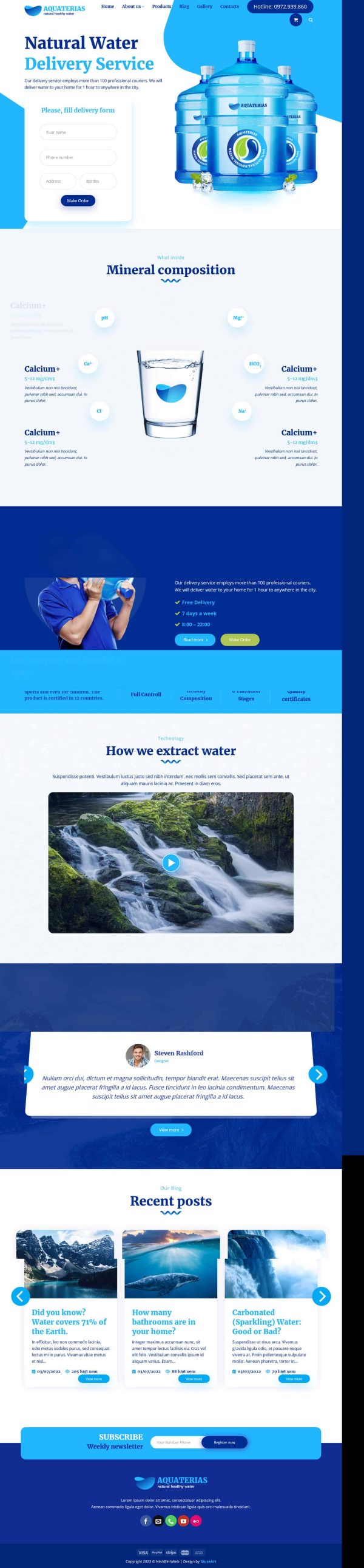 Theme wordpress nước aqua