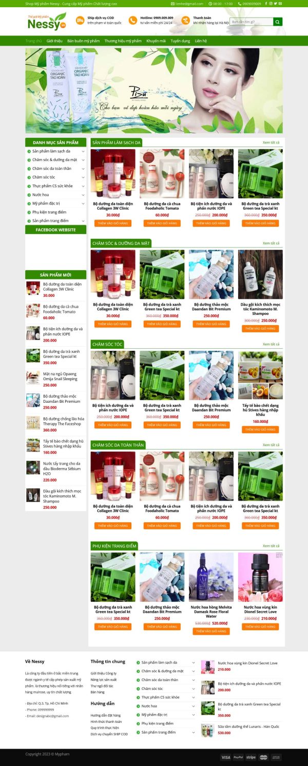 Theme wordpress shop mỹ phẩm 2