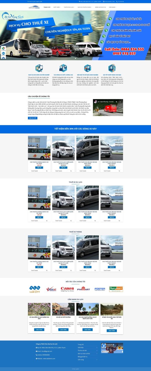 Theme WordPress Cho Thuê Xe Du Lịch