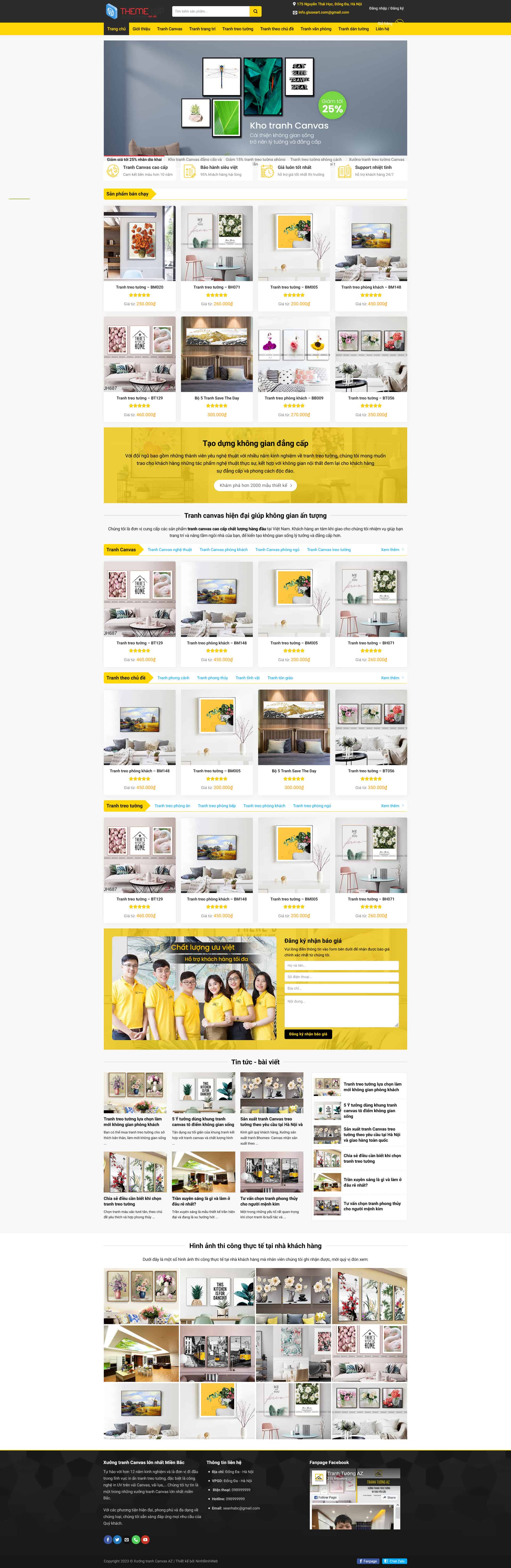 Theme wordpress bán tranh tường