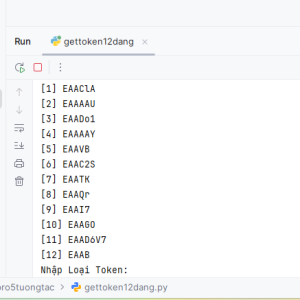Code Python get 12 loại TOKEN thông dụng của tài khoản Facebook